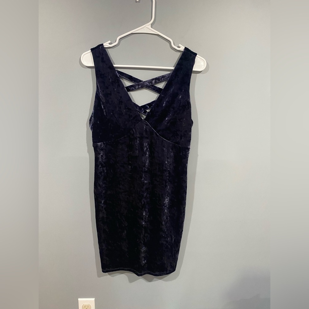 HYFVE Black Criss-Cross Backless Dress